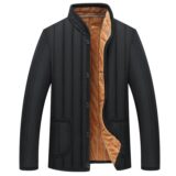 winter men jacket polyester warm coat men’s lightweight winter jacket black winter men jacket front view men padded warm jacket outdoor wear