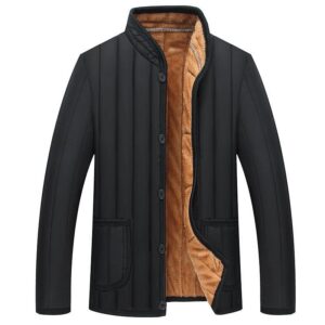 winter men jacket polyester warm coat men’s lightweight winter jacket black winter men jacket front view men padded warm jacket outdoor wear