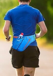 Waterproof multifunctional running waist bag with adjustable belt and bottle holder