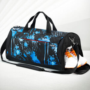 "Men’s black fitness sports bag made of Oxford cloth"