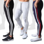 Men’s fitness trousers with zipper front view