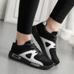 Women breathable sports casual shoes with cross straps, shallow mouth and waterproof platform