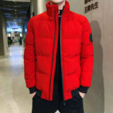Men's Cotton Winter Jacket in black – front view"