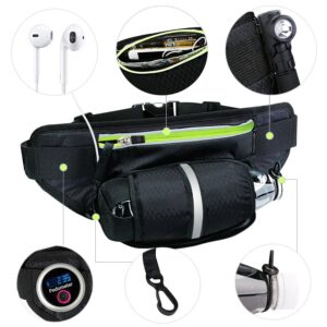 Waterproof multifunctional running waist bag with adjustable belt and bottle holder