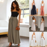 Women Loose Casual Fashion Trousers White High Waist Wide Leg Pants Women Loose Casual Fashion Trousers Black Loose Fit Casual Pants Women Loose Casual Fashion Trousers Apricot High Waist Women Pants Women Loose Casual Fashion Trousers Orange Casual Loose Fit Trousers Women Loose Casual Fashion Trousers Flax Green Wide Leg Fashion Pants