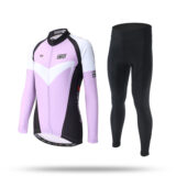 Women’s long sleeve cycling jersey in Blue Wisp design